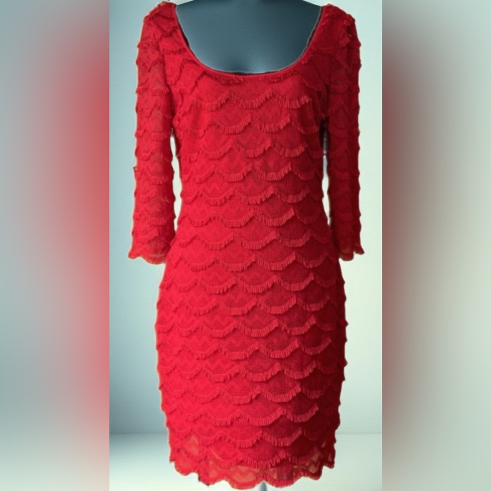 Plus Sz 14 Stunning Jessica Howard Orange Fringe shift Dress - Special Occasion